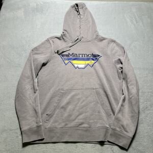 Marmot Hoodie Mens Small Hoody Mountain Pullover Gray Gym Hiking Casual